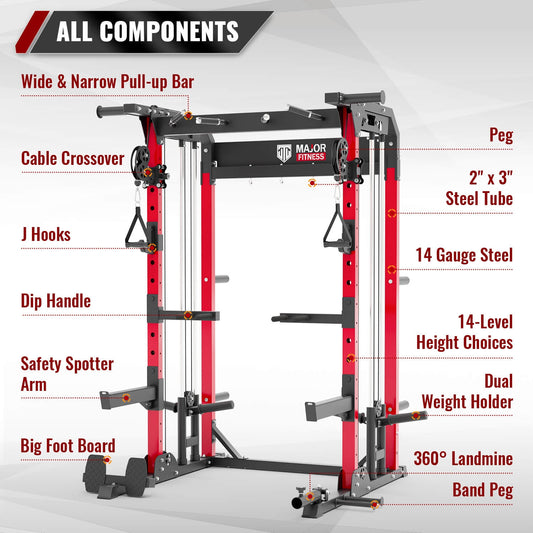 MAJOR FITNESS All-In-One Home Gym Power Rack Package Raptor F22