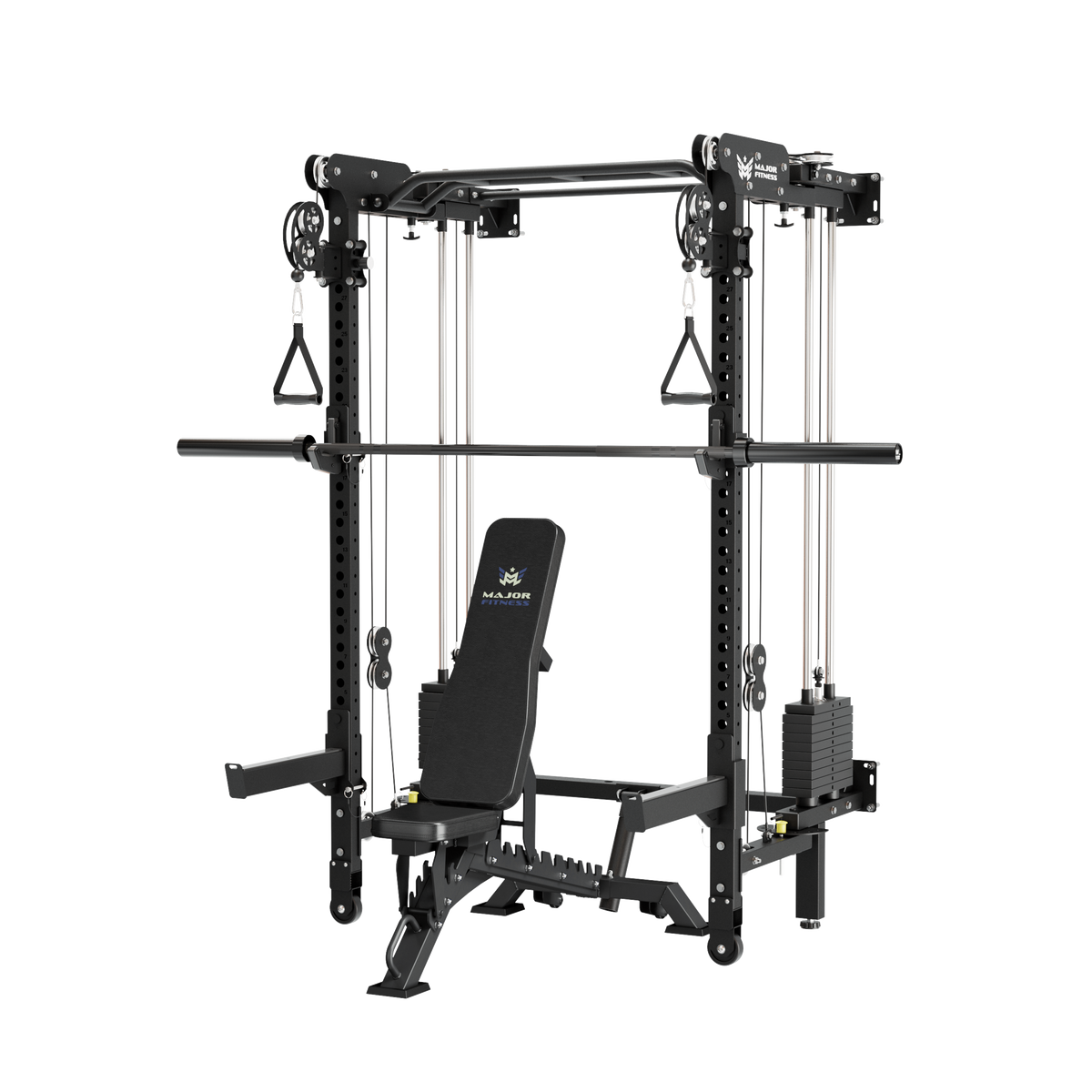 Major Fitness F35 Pro Wall-Mount Folding All-In-One Power Rack Home Gym