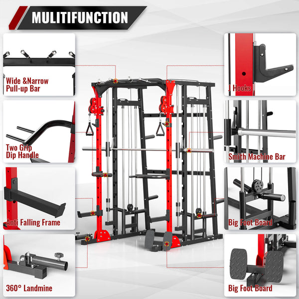 MAJOR FITNESS All In One Home Gym Smith Machine Package SML07