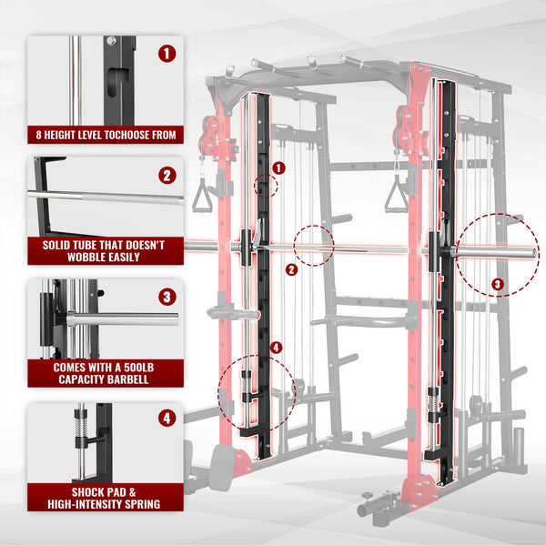 All-In-One Smith Machine Home Gym Equipment