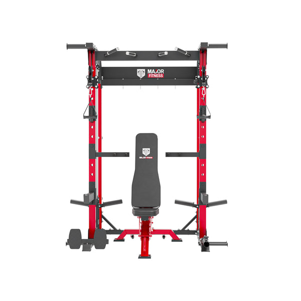  Major Fitness Power Cage, Raptor F16 All-In-One 1200lbs  Capacity Rack with LAT Pull Down Attachment for Home Gym, Weight Cage T Bar  Dip J-Hook, Other Gray, BLACK : Sports & Outdoors