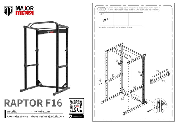 Major Fitness Power Rack Raptor F16 Installation Manual