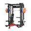 Major Fitness smith machine squat rack combo spirit b52 with a bench and 230lb set weight plates
