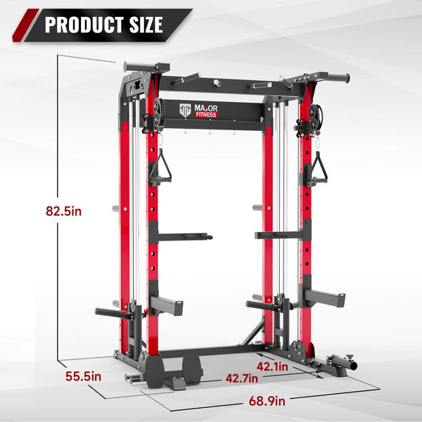 J-Hooks for 2 x 2 Power Rack with 1 Hole - Bottom Reinforced Steel Hooks  with Rubber Pads - Heavy Duty Power Rack Attachments - Squat Rack