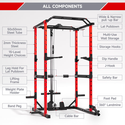MAJOR FITNESS All-In-One Home Gym Power Rack Package PLM05