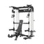home gym power rack raptor f22 white with a black bench
