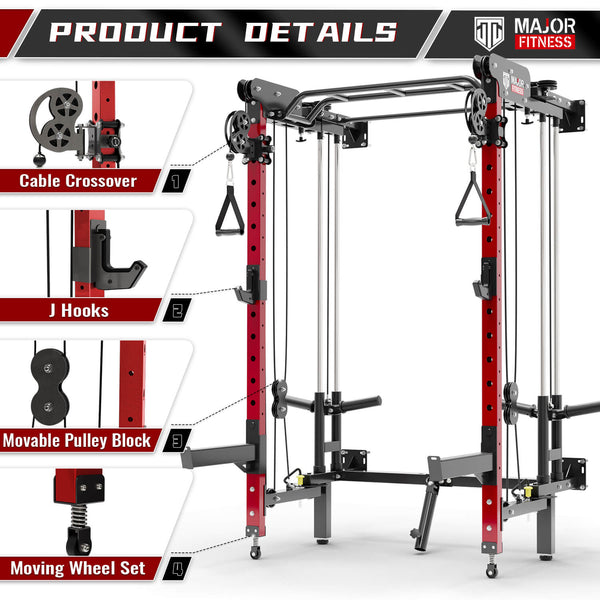 MAJOR FITNESS All-In-One Home Gym Folding Power Rack Package Lightning F35
